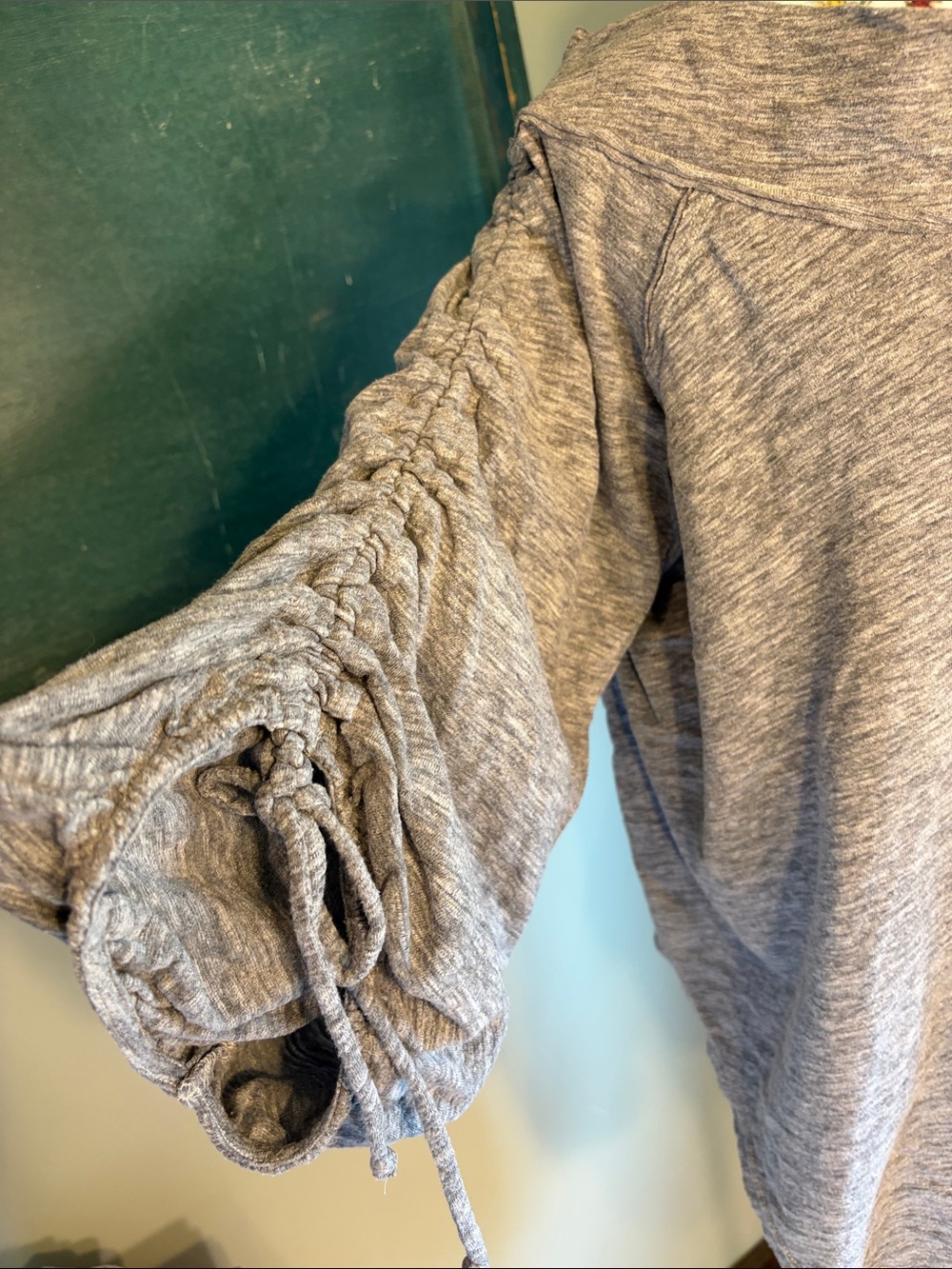 We The Free Heather Gray Roll-Tab Sleeve Pullover - Picture 3 of 6